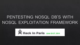 durability)  Not using the  Open-source  relational model  Running well on  Built for the 21st