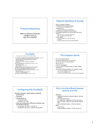 Network Interfaces &amp; ifconfig   what is a network interface?   Associated with a hardware