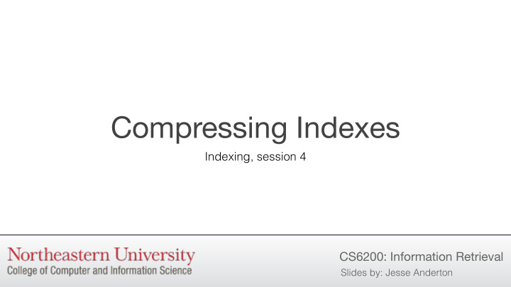 compressing indexes