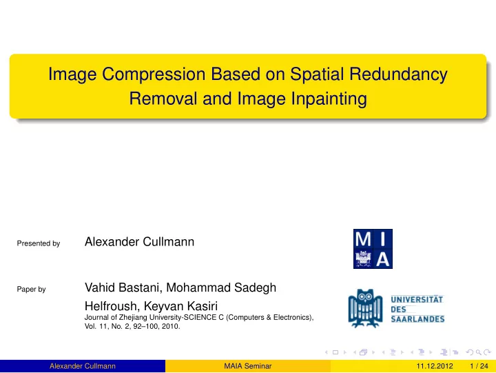 image compression based on spatial redundancy removal and