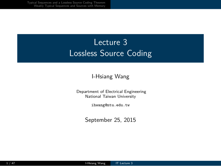 lecture 3 lossless source coding