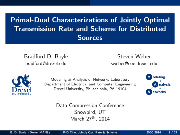 primal dual characterizations of jointly optimal