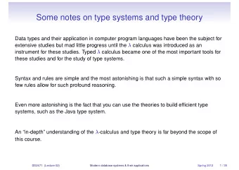Some notes on type systems and type theory  Data types and their application in computer program