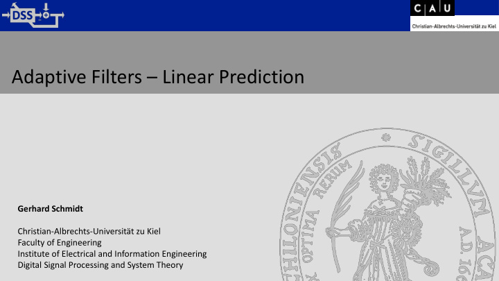 adaptive filters linear prediction