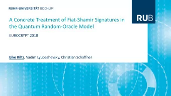 A Concrete Treatment of Fiat-Shamir Signatures in  the Quantum Random-Oracle Model  EUROCRYPT 2018