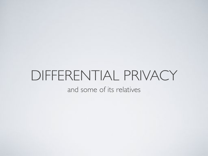 differential privacy