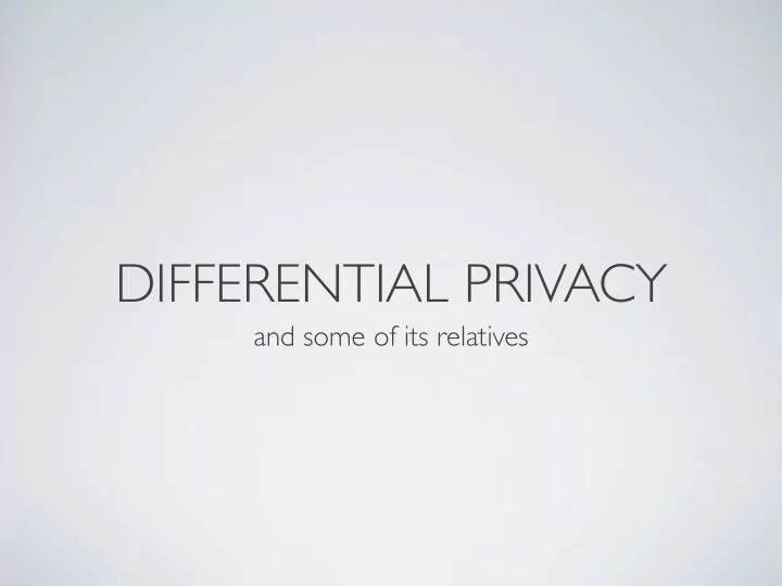 differential privacy