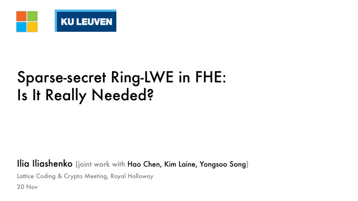 sparse secret ring lwe in fhe is it really needed