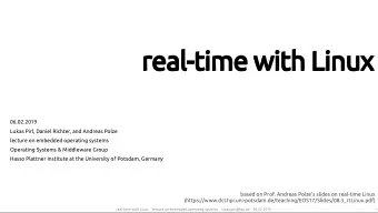 real-time with Linux  real-time with Linux  06.02.2019  Lukas Pirl, Daniel Richter, and Andreas