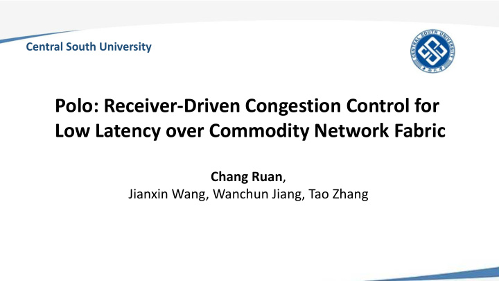 polo receiver driven congestion control for low latency