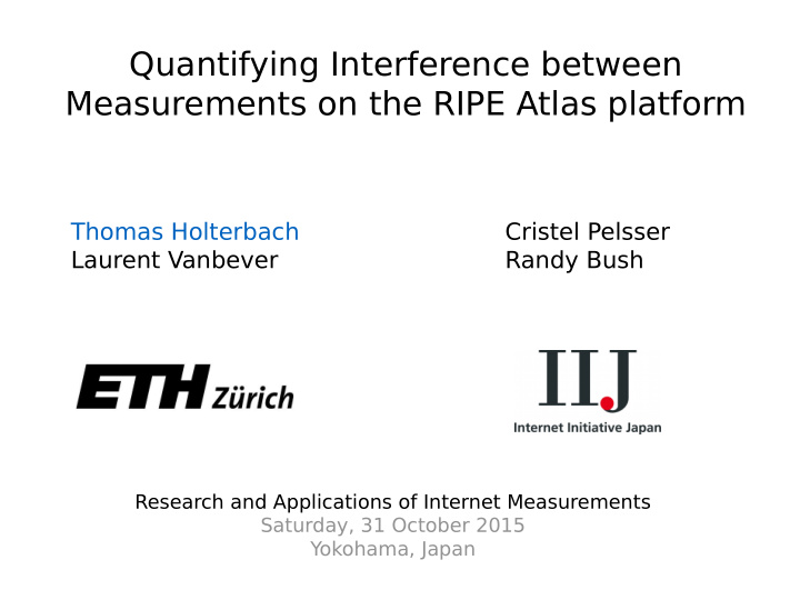 quantifying interference between measurements on the ripe