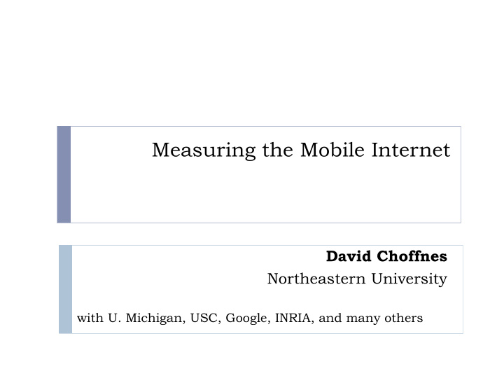 measuring the mobile internet