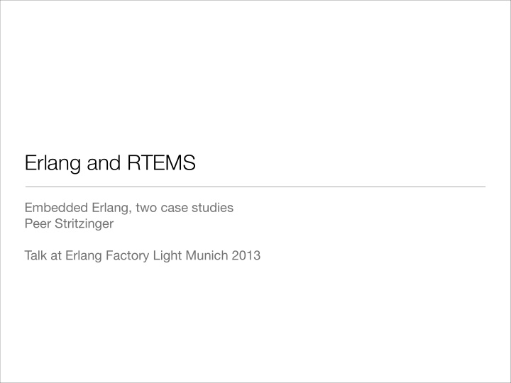 erlang and rtems