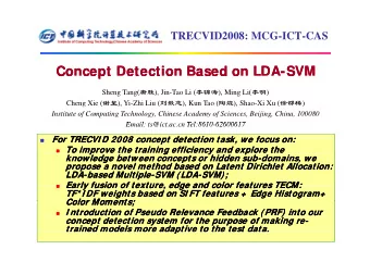 Co cept  Co cept  Concept Detection Based on  Concept Detection Based on LDA  etect o  etect o