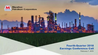 Fourth-Quarter 2018  Earnings Conference Call  February 7, 2019  Forward-Looking Statements  This