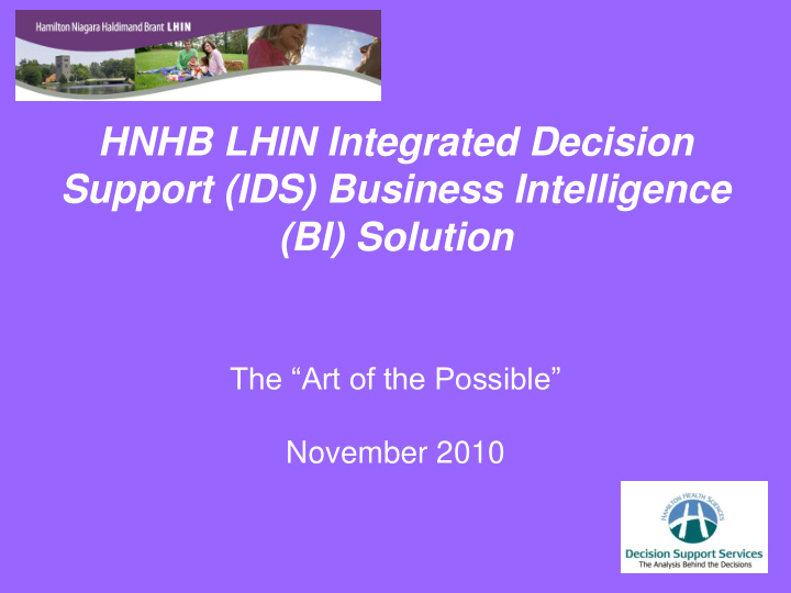 support ids business intelligence