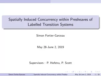 Spatially Induced Concurrency within Presheaves of  Labelled Transition Systems  Simon