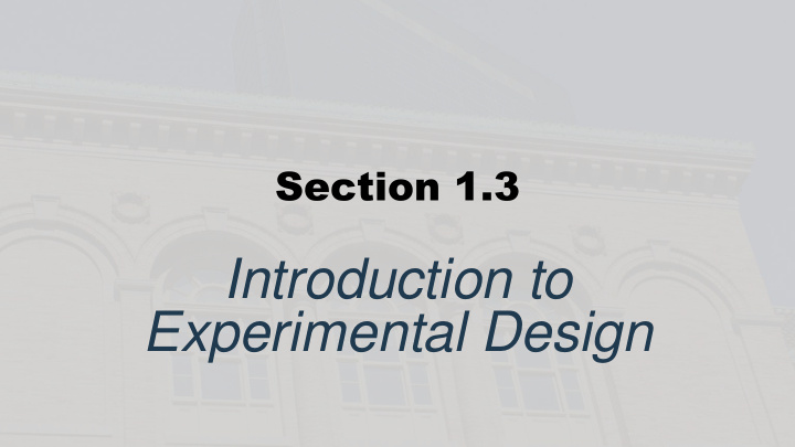 experimental design learning objectives