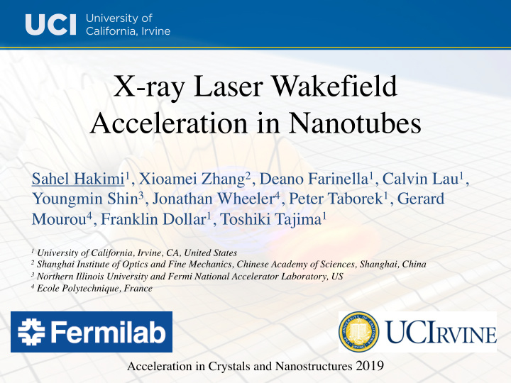 x ray laser wakefield acceleration in nanotubes