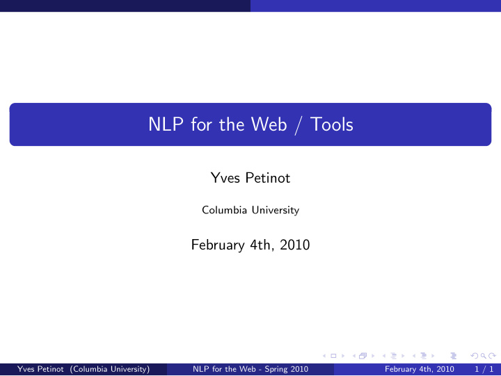 nlp for the web tools