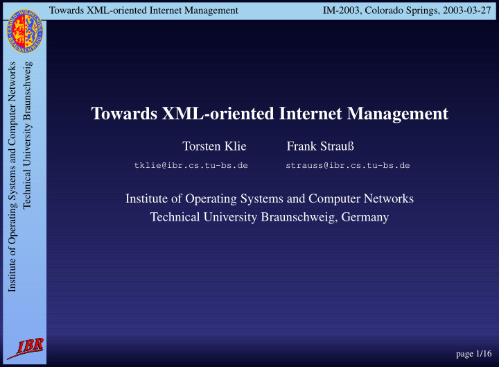 towards xml oriented internet management