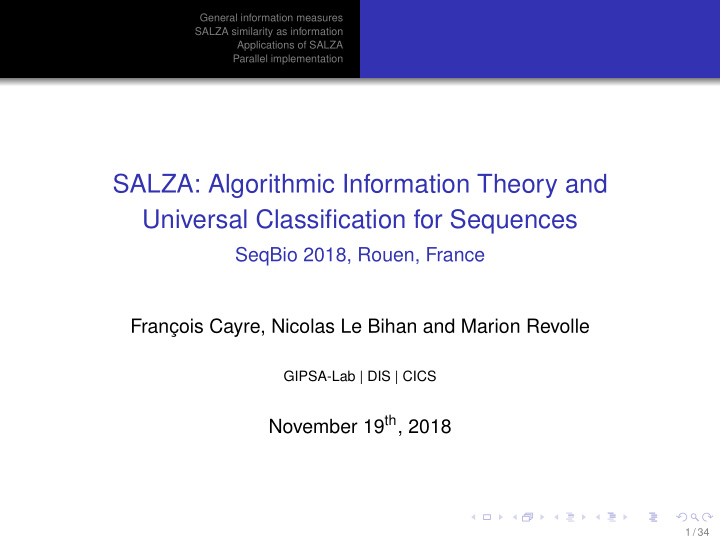 salza algorithmic information theory and universal
