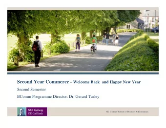 Advisory/Information Session   The purpose of this second year advisory session on day one  of