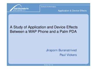 A Study of Application and Device Effects  Between a WAP Phone and a Palm PDA  Jiraporn