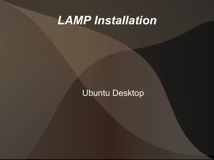 lamp installation