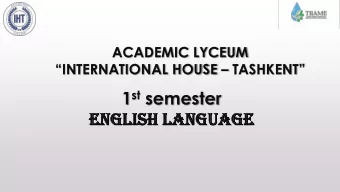 EN  ENGL  GLISH  ISH LAN  ANGUAG  GUAGE TOPIC 45 : SOLUTIONS. INTERMEDIATE STUDENTS BOOK.  UNIT