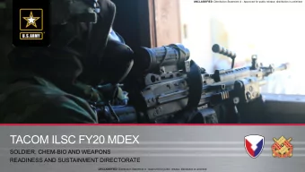 TACOM ILSC FY20 MDEX  SOLDIER, CHEM-BIO AND WEAPONS  READINESS AND SUSTAINMENT DIRECTORATE