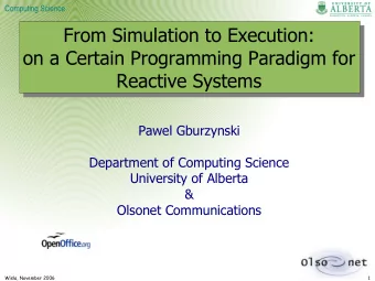 From Simulation to Execution:  From Simulation to Execution:  on a Certain Programming Paradigm for