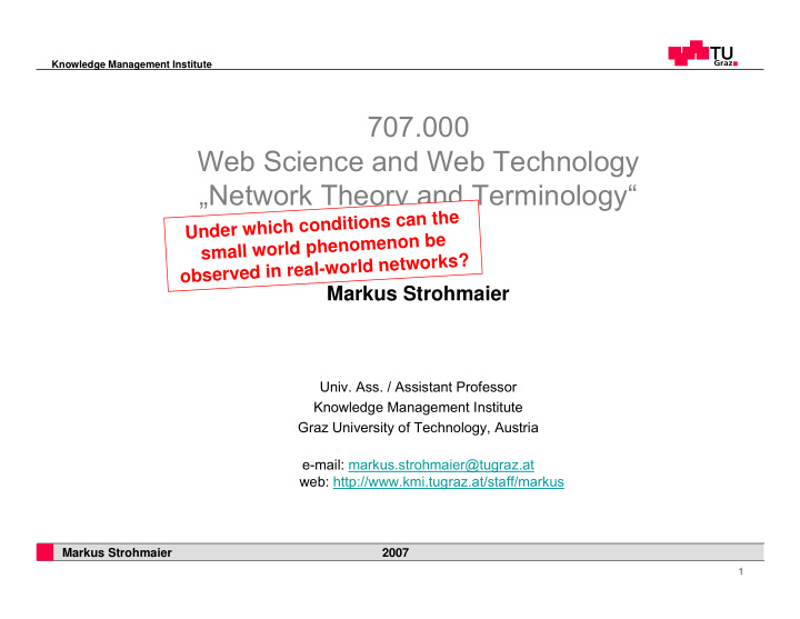 707 000 web science and web technology network theory and