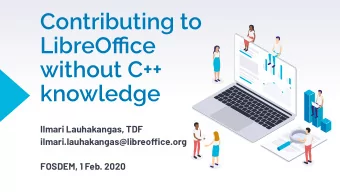 Contributing to  LibreOffjce  without C++  knowledge  Ilmari Lauhakangas, TDF