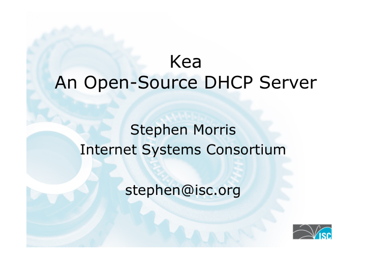 kea an open source dhcp server