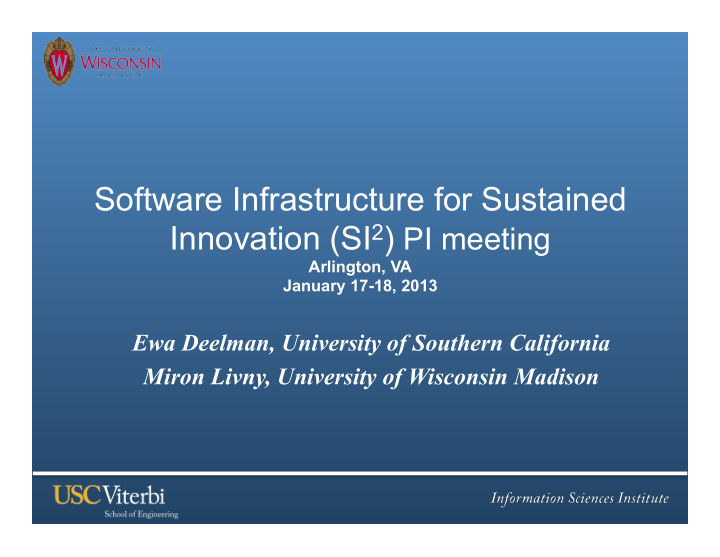 software infrastructure for sustained