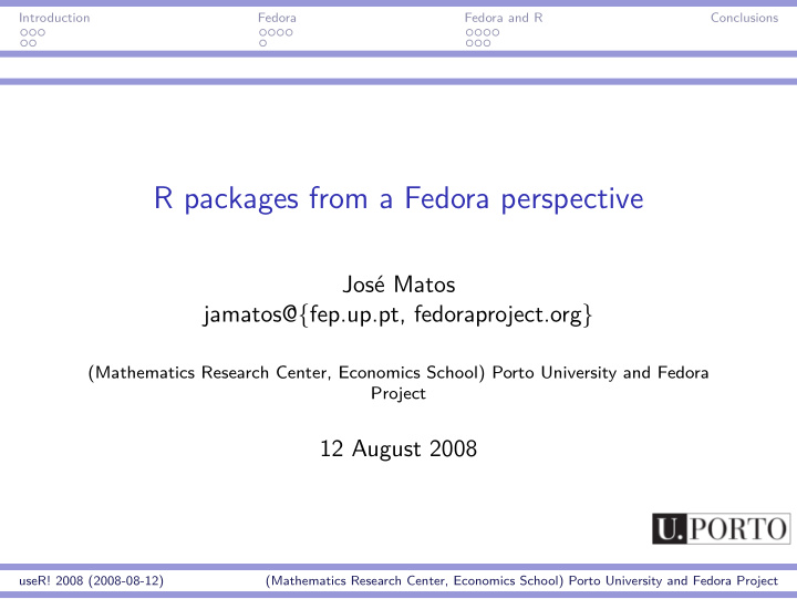 r packages from a fedora perspective