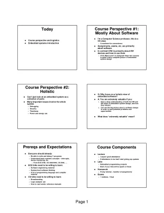 Page 1  Textbook  Labs  Tuesdays, 3:40-5:00 in the ECE Digital Lab    MEB 2265    None