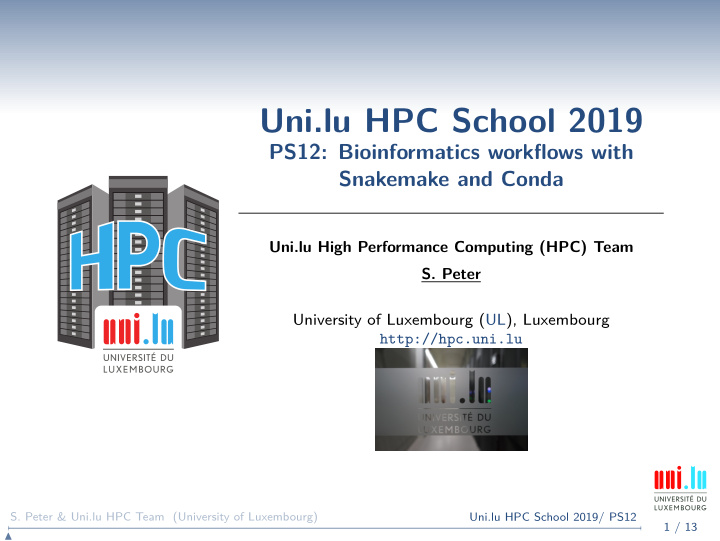 uni lu hpc school 2019