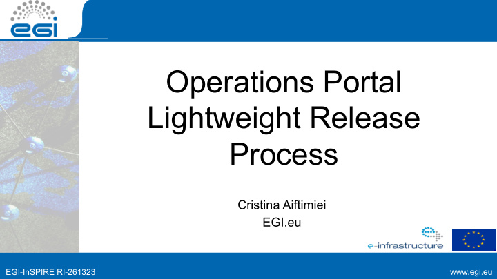 operations portal lightweight release process