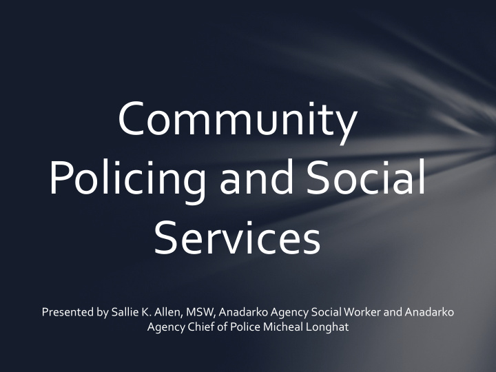 community policing and social services