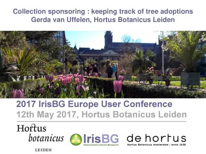 collection sponsoring keeping track of tree adoptions