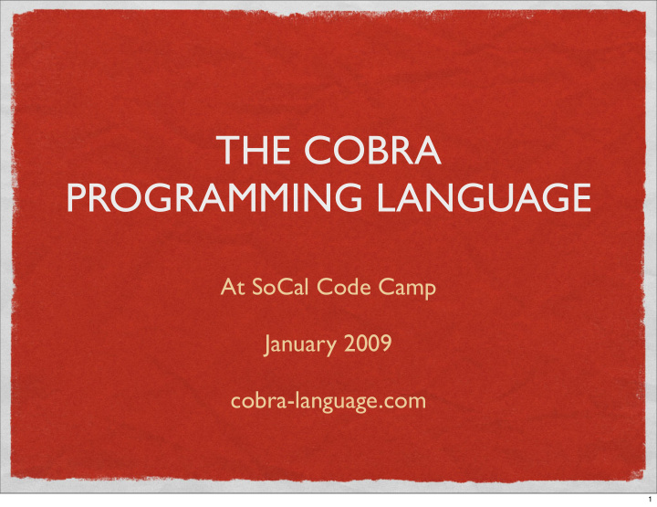 the cobra programming language