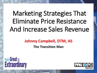 Marketing Strategies That  Eli  liminate Price Resistance  And In  Increase Sale  les Revenue