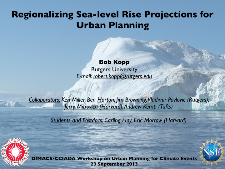 regionalizing sea level rise projections for urban