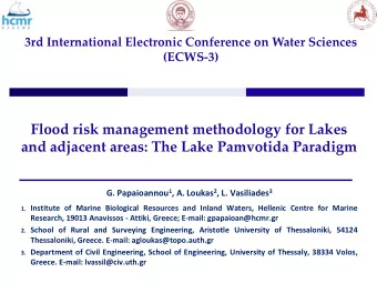 Flood risk management methodology for Lakes  and adjacent areas: The Lake Pamvotida Paradigm G.