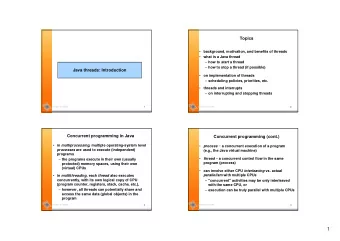 1  Benefits of multithreading  What are Java threads? 1. to modularize the system by defining