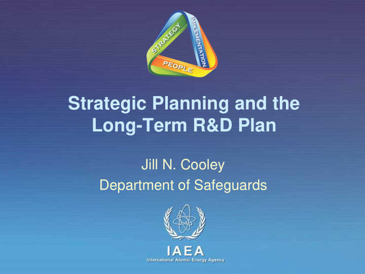 strategic planning and the long term r d plan