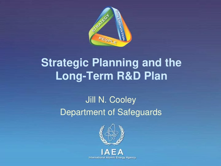 strategic planning and the long term r d plan