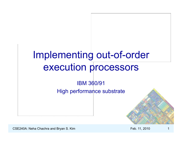 implementing out of order execution processors